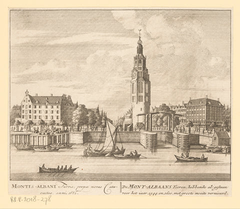 View of the Montelbaanstoren in Amsterdam, anonymous, 1757 - 1766 Canvas Print