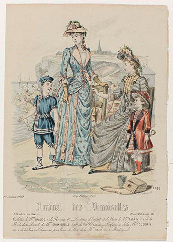 Journal des Demoiselles, 1 July 1889, Nr. 4736 : Toilettes de Mme Gradoz (...), P. Deferneville, 1889 Canvas Print