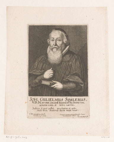 Portrait of Joh. Gulielmus Simlerus, Conrad Meyer, 1664 Canvas Print