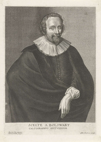 Portrait of Schelte Adamsz. Bolswert, Adriaen Lommelin, 1630 - 1677 Canvas Print