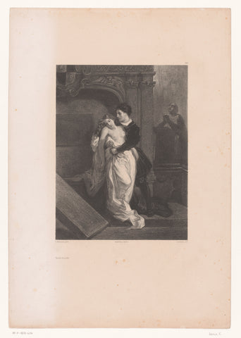 Romeo en Julia, Eugène Leroux, 1855 - 1856 Canvas Print