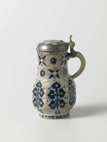 Jug with stylized plants and roundels, anonymous, c. 1750 - c. 1799 Canvas Print