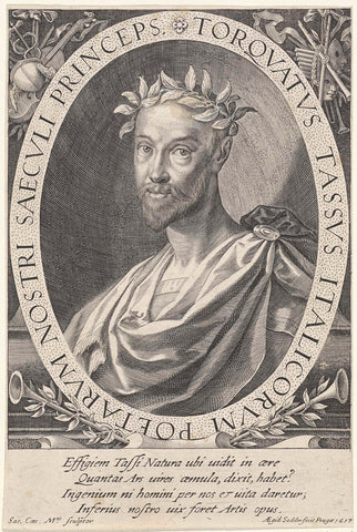 Portrait of Torquato Tasso, Aegidius Sadeler, 1617 Canvas Print