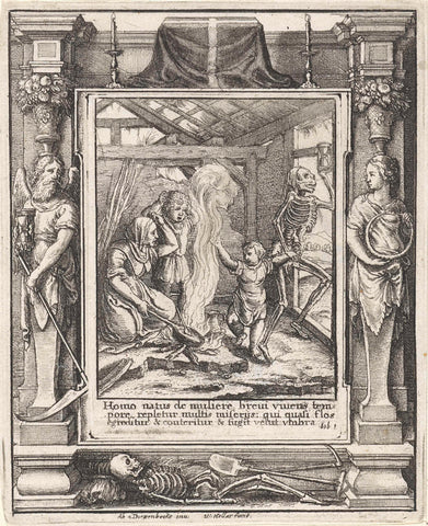 Het kind en de Dood, Wenceslaus Hollar, 1651 Canvas Print