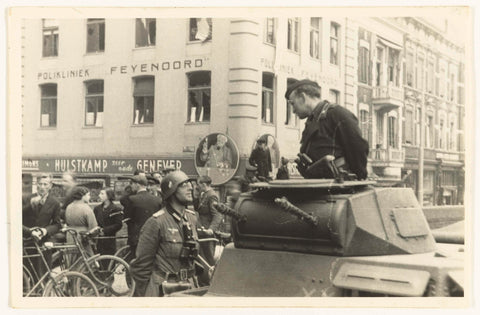 German army in Rotterdam, anonymous, 1940 Canvas Print