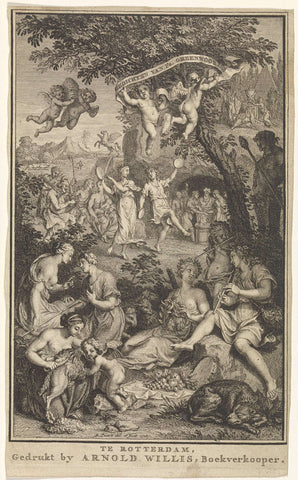 Landscape with shepherds and shepherdesses, Bernard Picart, 1718 Canvas Print