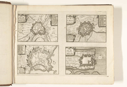 Maps of Armentieres, La Bassée, Menin and IJzendijke, 1726, Laurens Scherm, 1726 Canvas Print