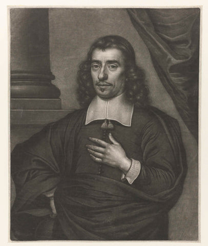 Portret van een onbekende geestelijke, Wallerant Vaillant, 1658 - 1677 Canvas Print