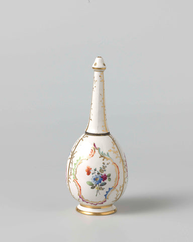 Wig powder spreader of multicolored painted Meissen porcelain, Meissener Porzellan Manufaktur, c. 1750 - c. 1775 Canvas Print