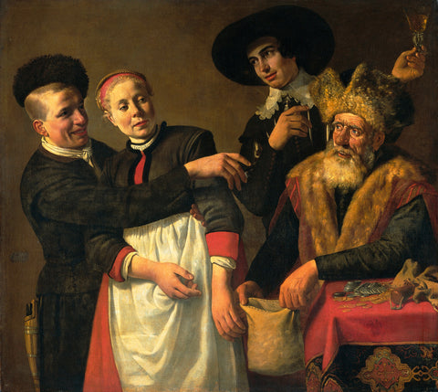 Mooy-Aal and her Suitors 
(G.A. Bredero, 'Moortje', 1615), Claes Moeyaert, c. 1630 - c. 1640 Canvas Print