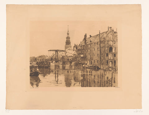 View over the Rapenburgwal on the Montelbaanstoren, Willem Witsen, c. 1912 Canvas Print