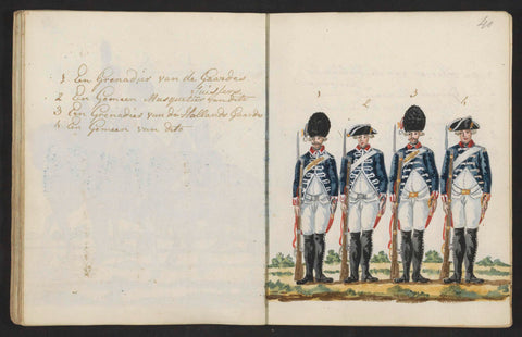 Uniforms of the Grenadiers and Musketeers, S.G. Casten, 1795 - 1796 Canvas Print