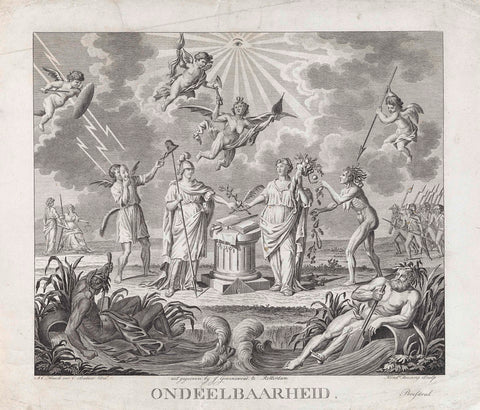 Allegory on indivisibility, 1795, Hendrik Roosing, 1795 Canvas Print