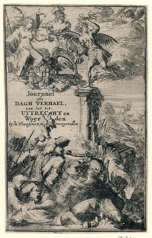 Title print for: Journael, of dagelijcksch Verhael van de handel der Franschen in de Steden van Uytrecht en Woerden, serdert hun koomst daer binnen, tot aan hun Vertrek, 1674, Romeyn de Hooghe (attributed to), 1672 - 1674 Canvas Print