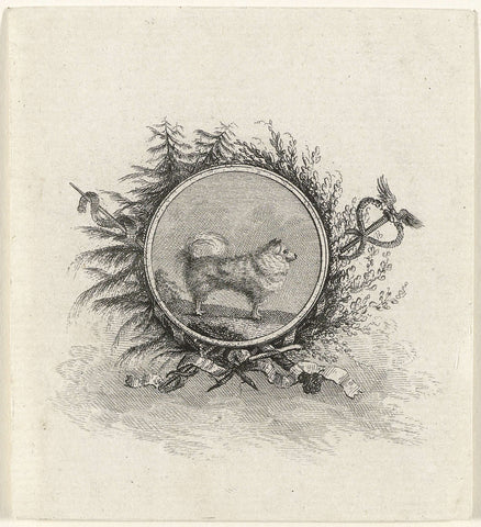 Medallion with Keeshond, ca. 1787, anonymous, 1787 Canvas Print