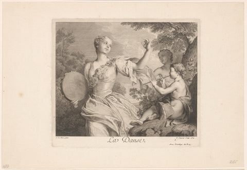 Allegorie van de dans, Edme Jeaurat, 1734 Canvas Print