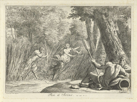 Pan en Syrinx, Bernard Picart, 1724 Canvas Print