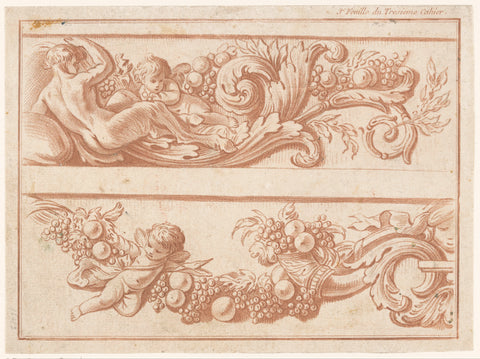 Two friezes with putti, anonymous, 1770 - 1780 Canvas Print