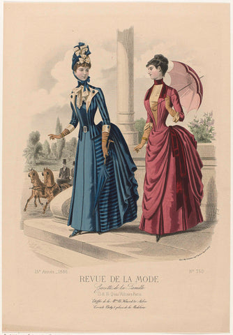 Revue de la Mode, Gazette de la Famille, 1886, 15e année, No. 750: Etoffes de la M.on Le Houssel (...), E. Cheffer, 1886 Canvas Print