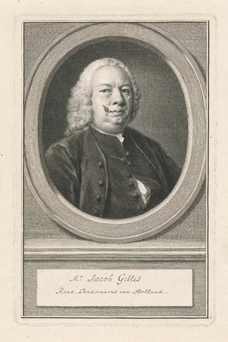 Portrait of Jacob Gilles, Jacob Houbraken, 1747 - 1759 Canvas Print