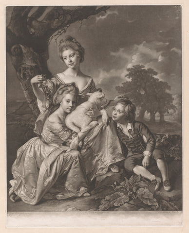 Portrait of Ann Baggaley Bradshaw and Francis Baggaley Bradshaw on the lap of their mother, Valentine Green, 1767 - 1783 Canvas Print