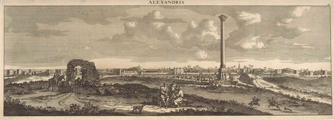 View of the city of Alexandria, Jan Luyken, 1698 Canvas Print