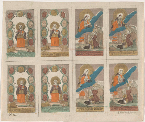 Prayer cards, Johann Peter Wolff, 1700 - 1800 Canvas Print