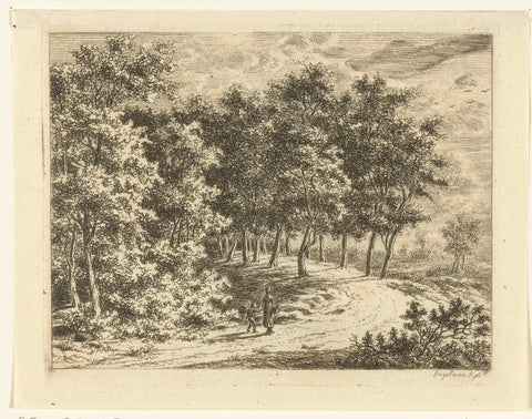 Landscape with wife and boy on a road, Ernst Willem Jan Bagelaar, 1798 - 1837 Canvas Print