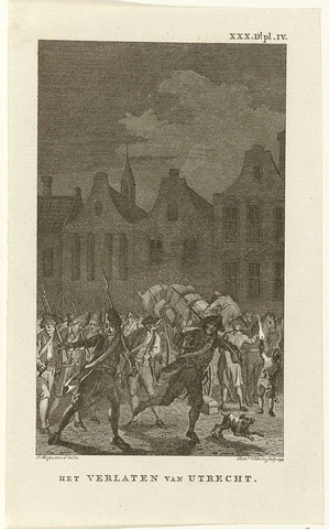 Patriots leave Utrecht, 1787, Reinier Vinkeles (I), 1793 Canvas Print
