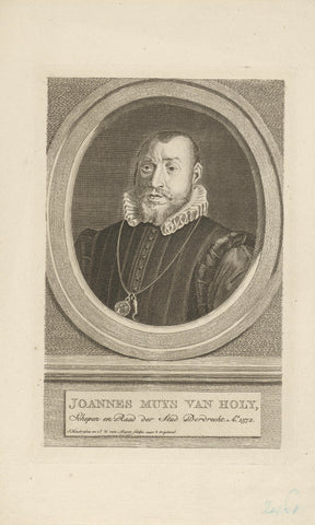 Portrait of Jacob Muys van Holy, Jacob Houbraken, Pieter Willem van Megen, 1796 Canvas Print