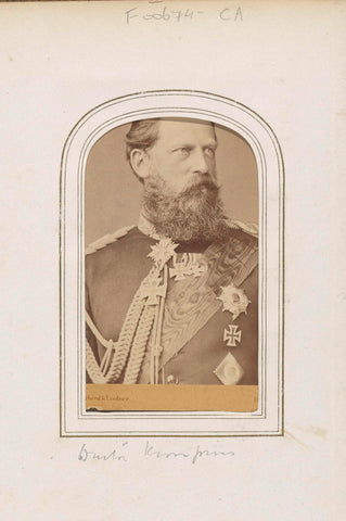 Portrait of Friedrich Wilhelm, Crown Prince of Prussia, Reichard & Lindner, c. 1870 Canvas Print