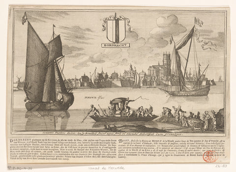 View of Dordrecht, Gaspar Bouttats, c. 1675 Canvas Print