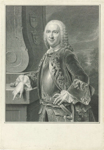 Portrait of Jan van Borssele van der Hooge, Pieter Tanjé, 1754 Canvas Print