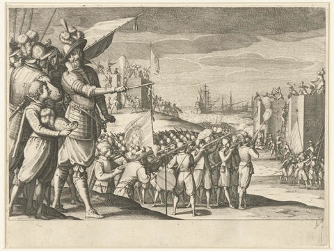 Attack of the troops of Ferdinando I de' Medici on two Turkish forts, Jacques Callot, 1614 - 1620 Canvas Print