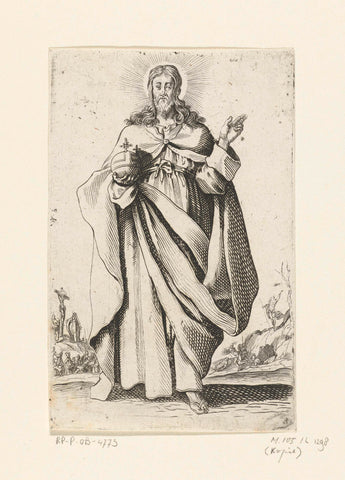 Christ as Salvator Mundi, Jacques Callot, 1631-1699 Canvas Print