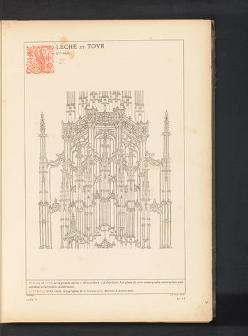 Reproduction of a print of a design of the Sint-Lievensmonstertoren in Zierikzee, anonymous, Joseph Maes (possibly), c. 1875 - in or before 1880 Canvas Print