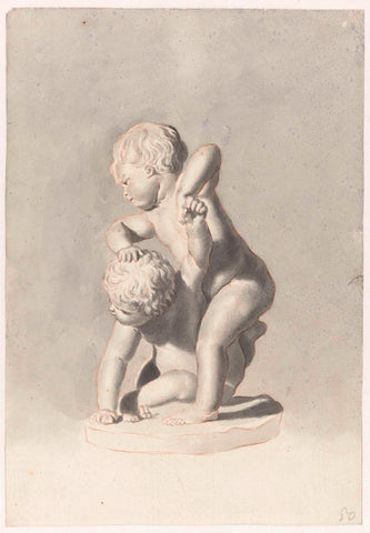 Two fighting children, Jan de Bisschop, 1648 - 1671 Canvas Print