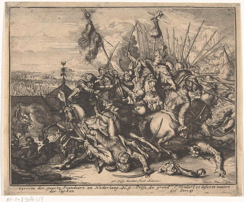 Defeat of the Ottoman army during the Siege of Vienna, Gaspar Bouttats, 1686 Canvas Print