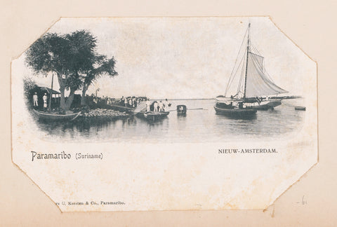 Landing site near Nieuw-Amsterdam, C. Kersten & Co., anonymous, 1900 - 1910 Canvas Print