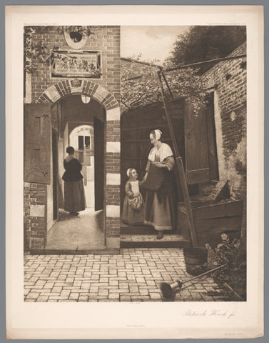 Photo reproduction of painting The courtyard of a house in Delft by Pieter de Hooch, coll. National Gallery, London, anonymous, 1904 Canvas Print
