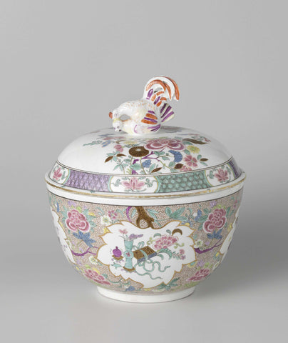 Terrine with lid, painted in famille rose style after Chinese example, Meissener Porzellan Manufaktur, c. 1735 Canvas Print