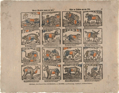 Deeze prints mooy en wel / Are 'er sixteen on a sheet, De inherit de weduwe J. Ratelband and J. Bouwer, c. 1782 - c. 1793 Canvas Print