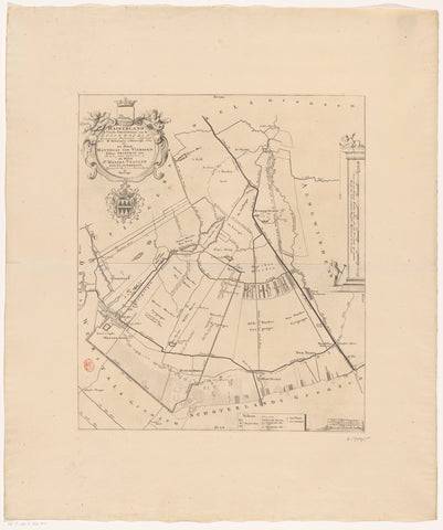 Map of the grietenij Haskerland, anonymous, 1718 Canvas Print