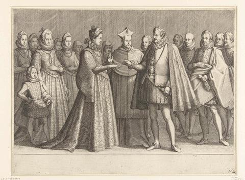 Marriage of Ferdinando I de' Medici to Christina of Lorraine, Jacques Callot, 1614 - 1620 Canvas Print