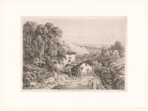 Mountain Landscape with Old Mill, Eugène Bléry, 1851 Canvas Print