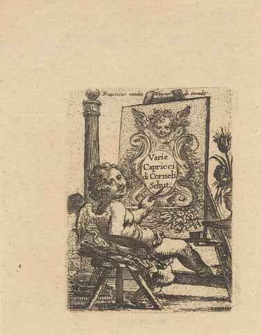 Title page for a series of children's games, Cornelis Schut (I), 1636 - 1679 Canvas Print