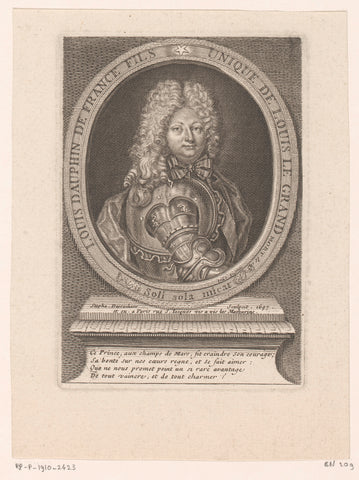 Portret van Lodewijk, dauphin van Frankrijk, Etienne Desrochers, 1697 Canvas Print