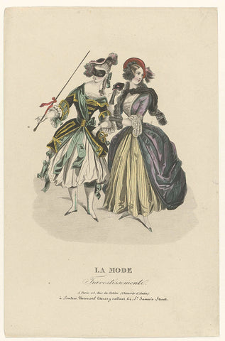 La Mode 1832: Travestissements, anonymous, c. 1832 Canvas Print