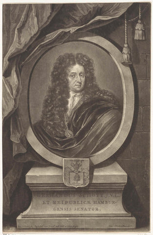 Portret van Gerhard Schott, Pieter Schenk (I), 1670 - 1713 Canvas Print