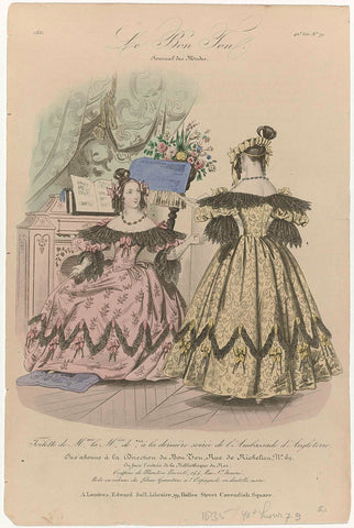 Le Bon Ton, Journal des Modes, 1835, 40th Liv. No. 79: Toilette de Mme Mis (...), anonymous, 1835 Canvas Print